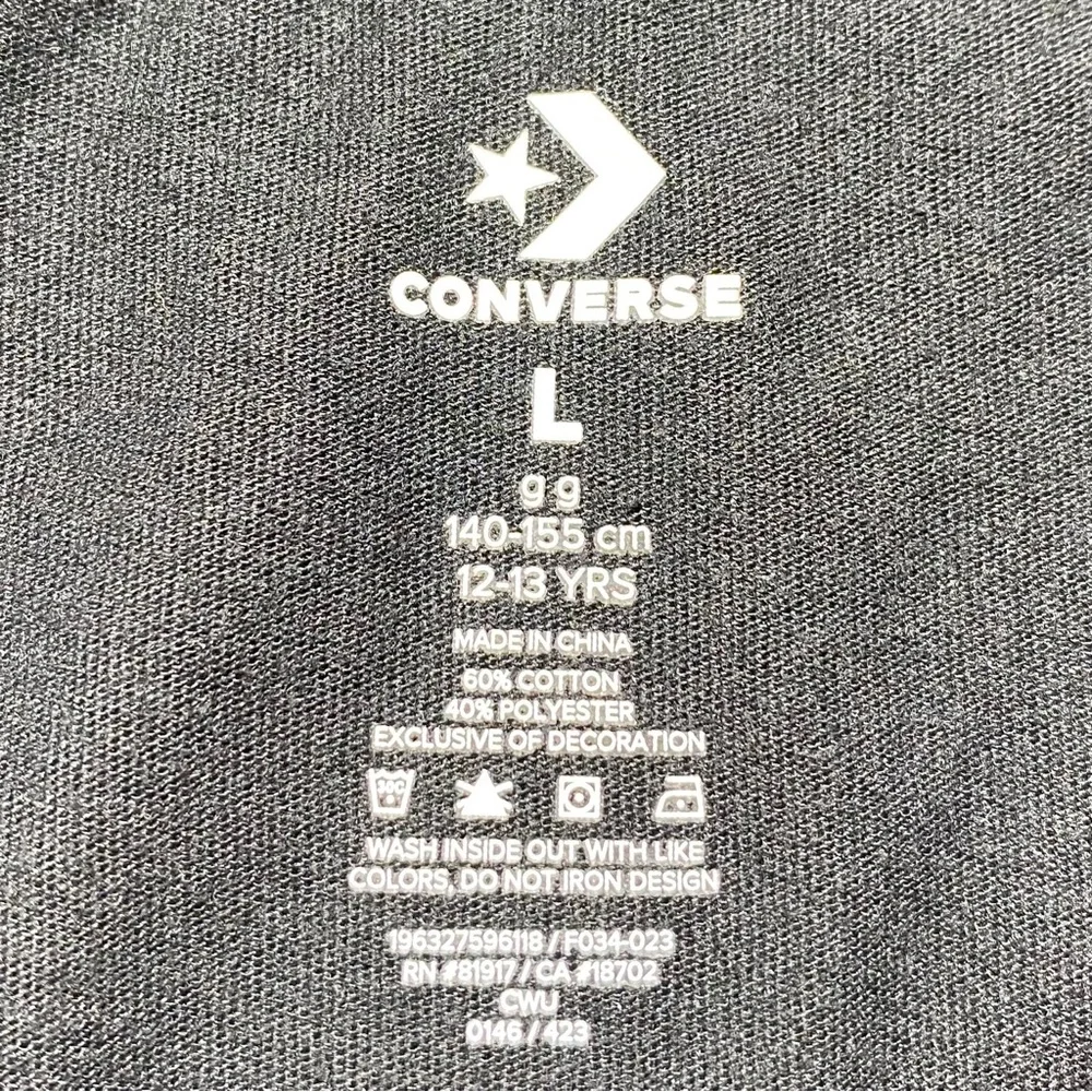 Converse Girls All Star Graphic Long Sleeve Logo Size‎ Large Black